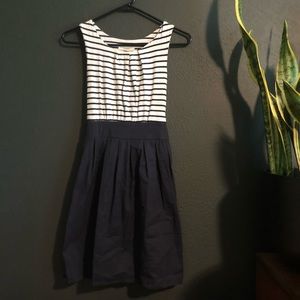 Modcloth Navy and White Striped Dress